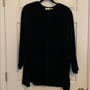 Elisabeth velvety Blue buttoned top